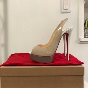 Christian Louboutin Nude Lady Peep Toe Pump 8.5